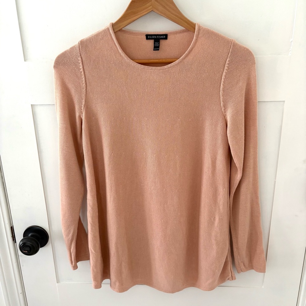 Eileen Fisher Tencel Silk Blend Petal Pink Tunic. Size XXS.